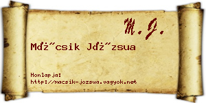 Mácsik Józsua névjegykártya