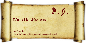 Mácsik Józsua névjegykártya